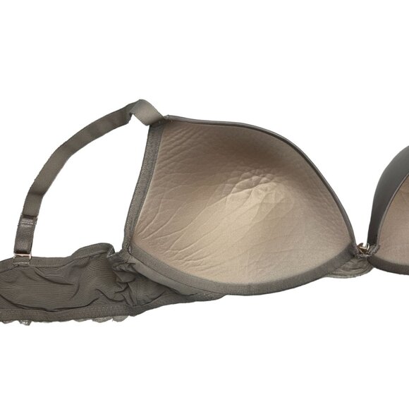 Torrid Curves 48D Gray Bra Lace Accent Lightly Lined Bow Plus Size Intimates - Picture 6 of 13